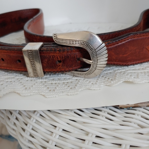 L.L. Bean Accessories - LL Bean Vintage Western Brown Leather Belt